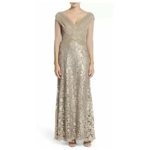 TADASHI SHOJI Paillette Embroider V-Neck 4 3t1487l